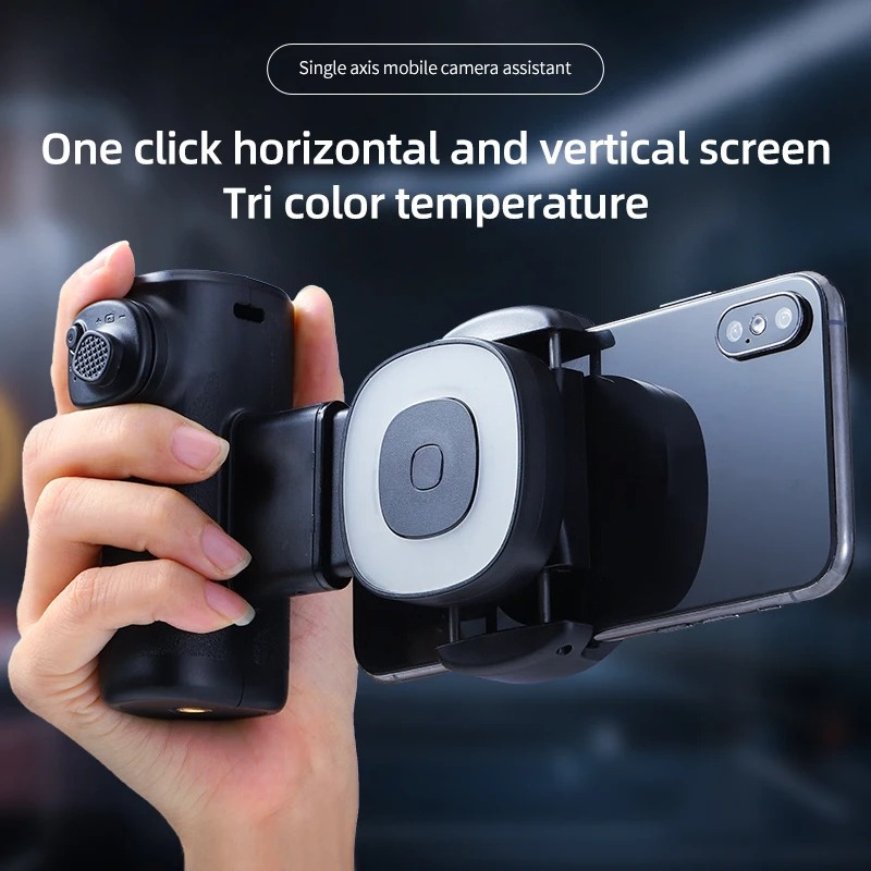 Photography Lighting Angles - Single-Axis Phone Grip with Bluetooth LED