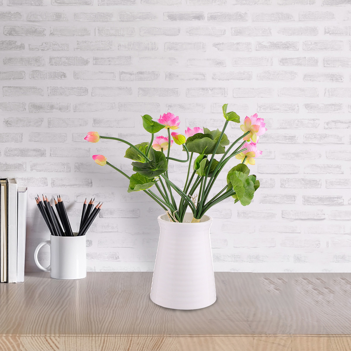 Photography Artificial Lighting - 2Pcs Premium Artificial Lotus Flower Branches