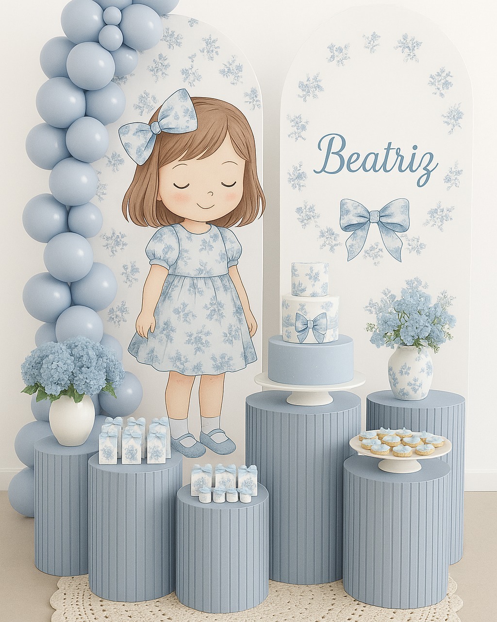Custom Name Light Blue Bow Flo - Photography Lighting Name ulasan dan harga