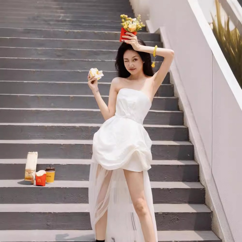 French White Strapless Morning - Photography Of Lighting ulasan dan harga