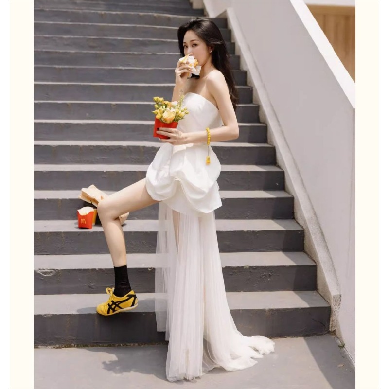 French White Strapless Morning - Photography Of Lighting ulasan dan harga
