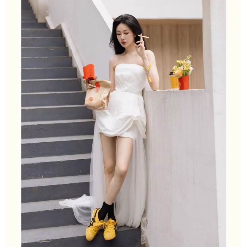 French White Strapless Morning - Photography Of Lighting ulasan dan harga