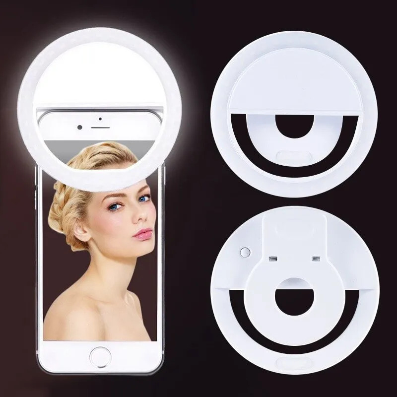 USB Rechargeable LED Selfie Ri - Photography Lighting Spotlight ulasan dan harga