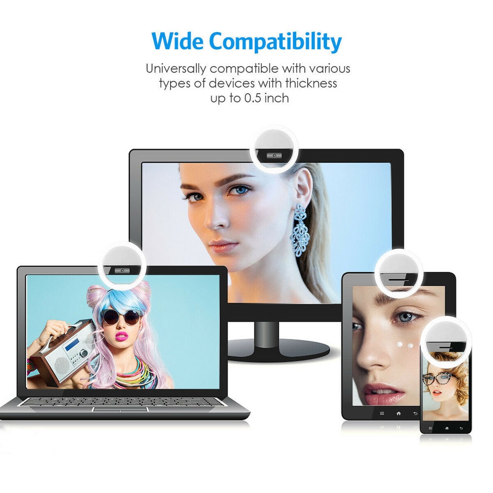 USB Rechargeable LED Selfie Ri - Photography Lighting Spotlight ulasan dan harga