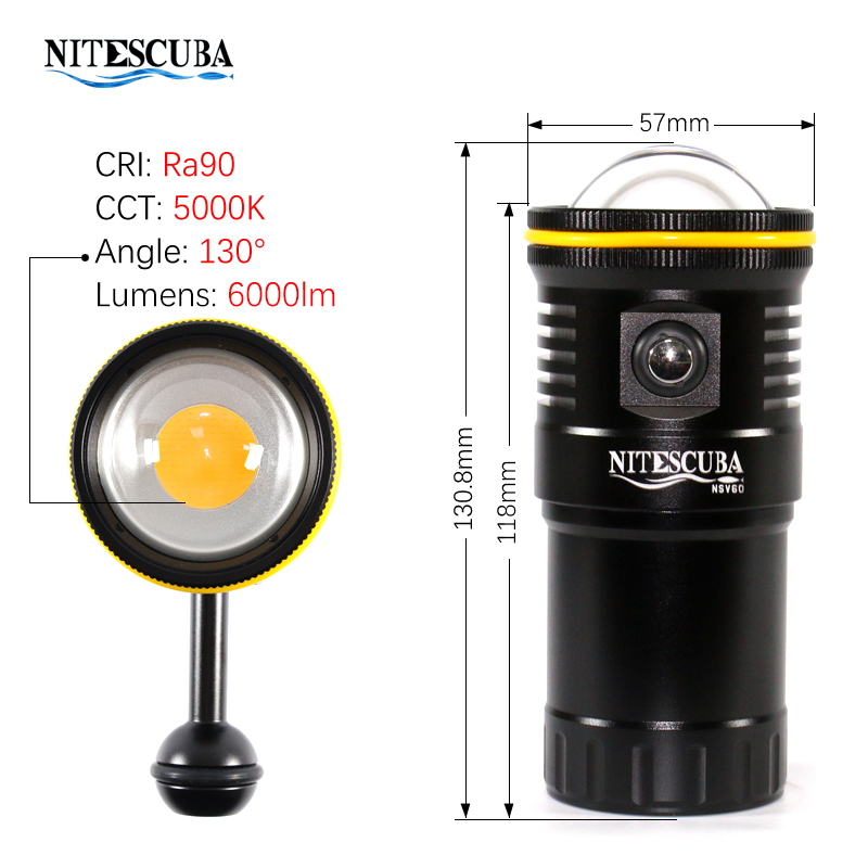 Nitescuba NSV60 LED Diving Vid - Photography Lighting Angles ulasan dan harga