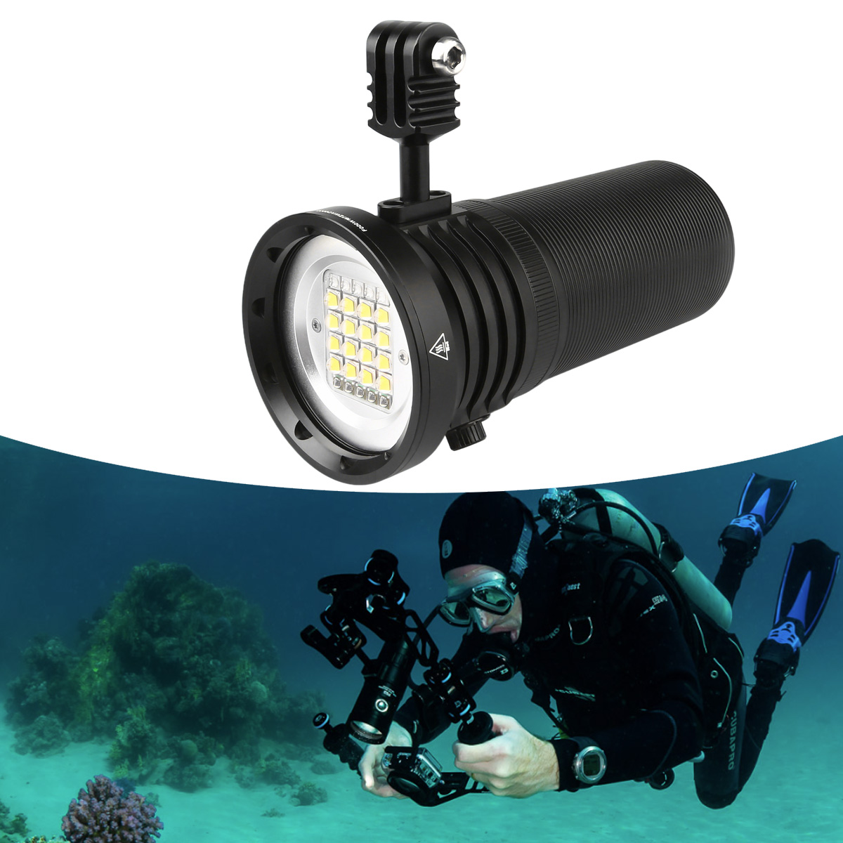 W167 Rechargeable LED Dive Lig - Photography Lighting Angles ulasan dan harga