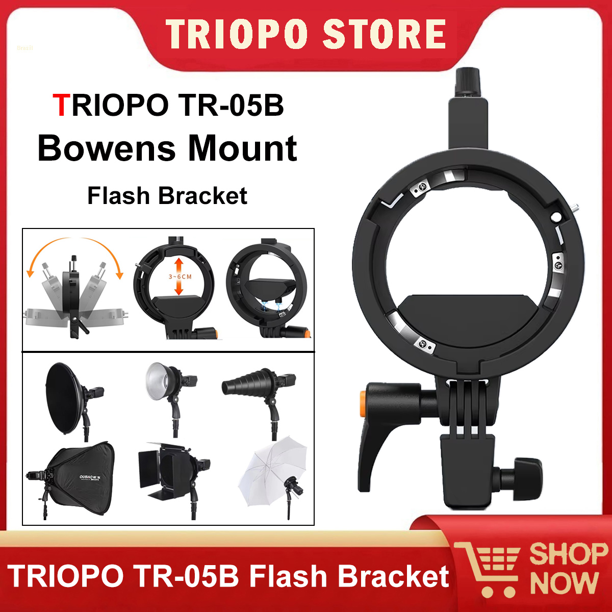 TRIOPO Universal Speedlite Bra - Godox Speedlite Flash ulasan dan harga