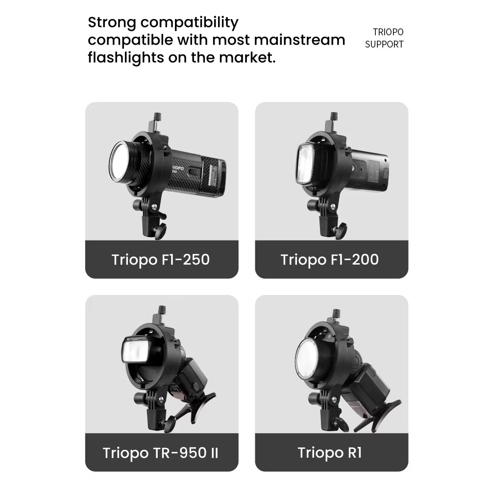 TRIOPO Universal Speedlite Bra - Godox Speedlite Flash ulasan dan harga