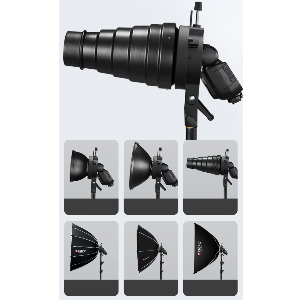 TRIOPO Universal Speedlite Bra - Godox Speedlite Flash ulasan dan harga
