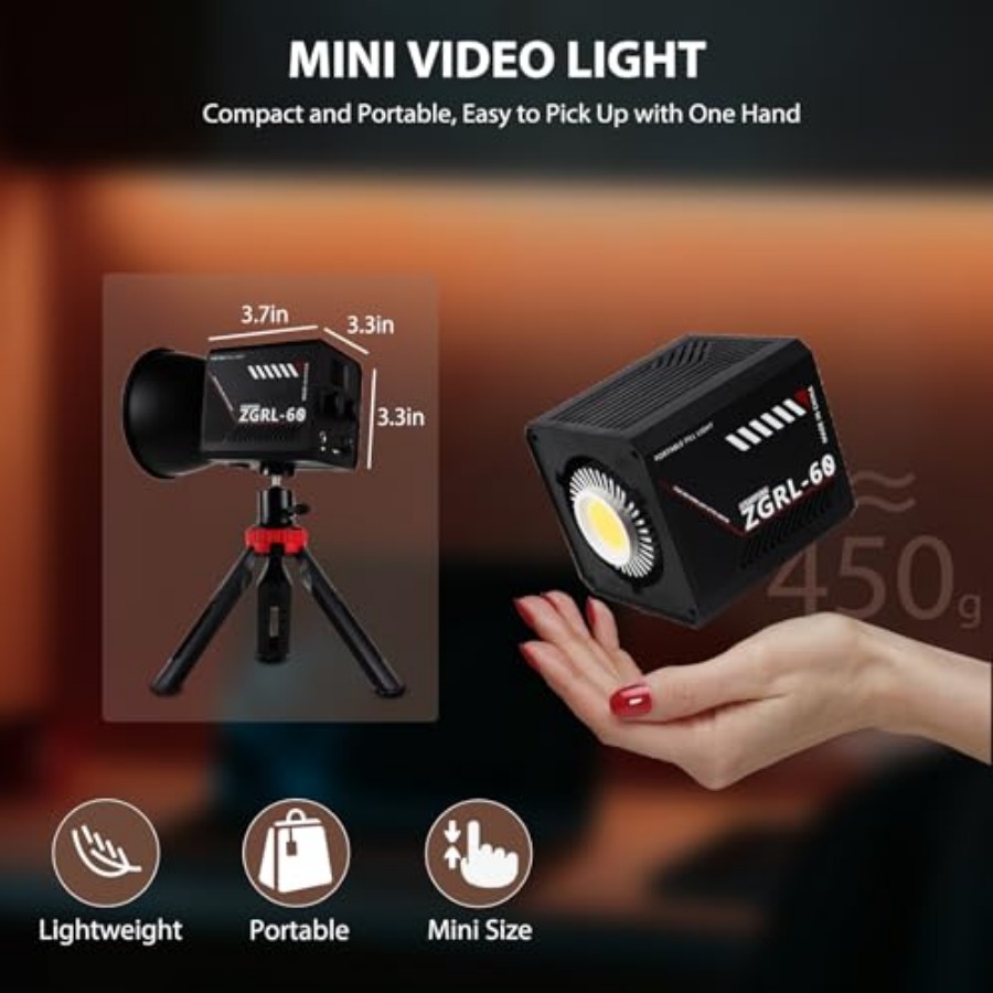 60W COB LED Video Light Handhe - Photography Lighting Spotlight ulasan dan harga