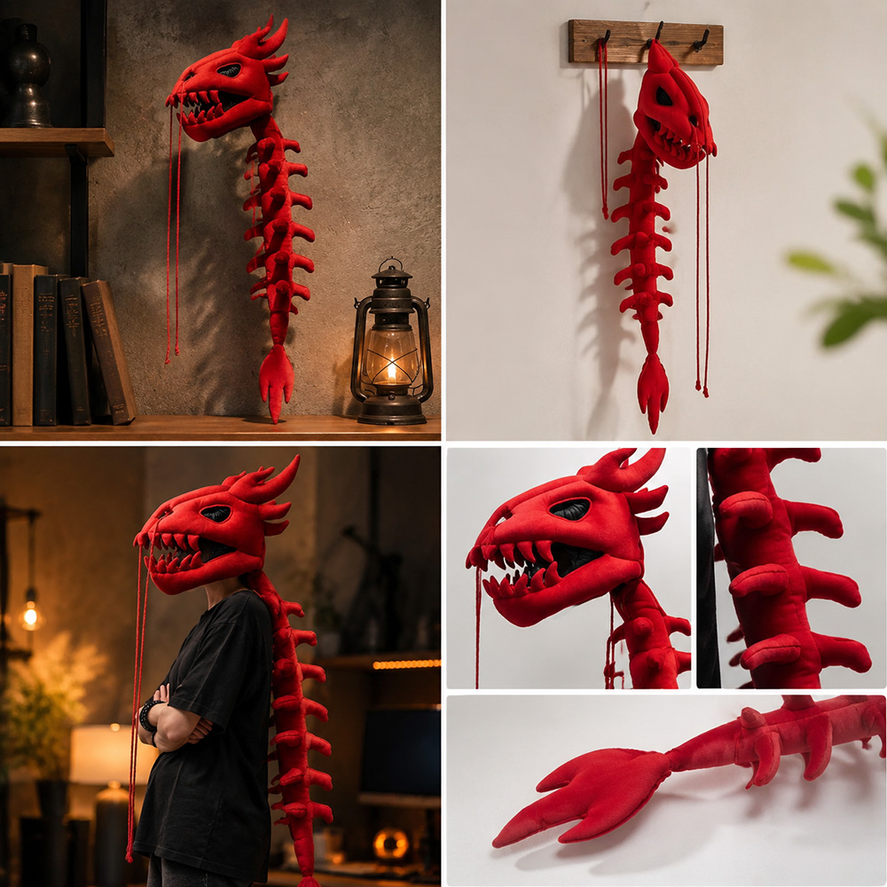 Dragon Skull Spine Plush Hood  - Photography Of Lighting ulasan dan harga