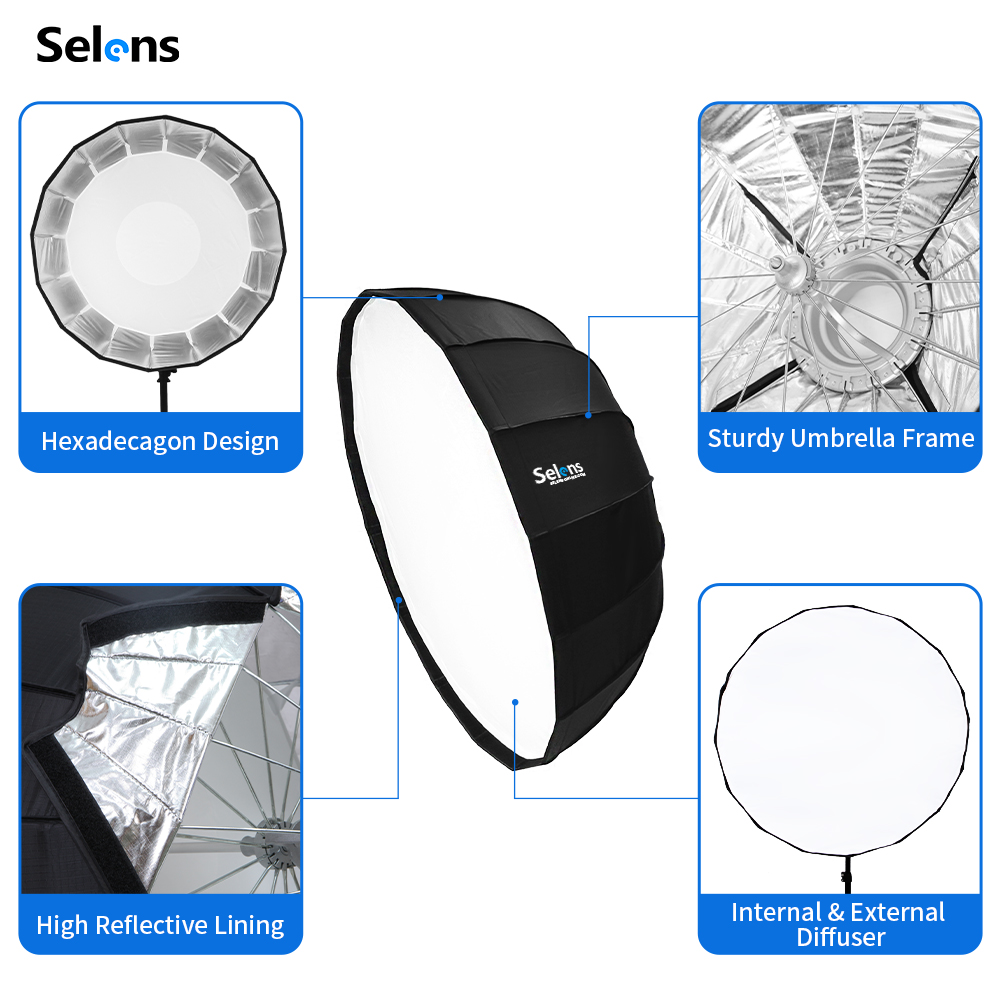 Selens Diffuser Reflector Para - Photography Lighting Beauty Dish ulasan dan harga