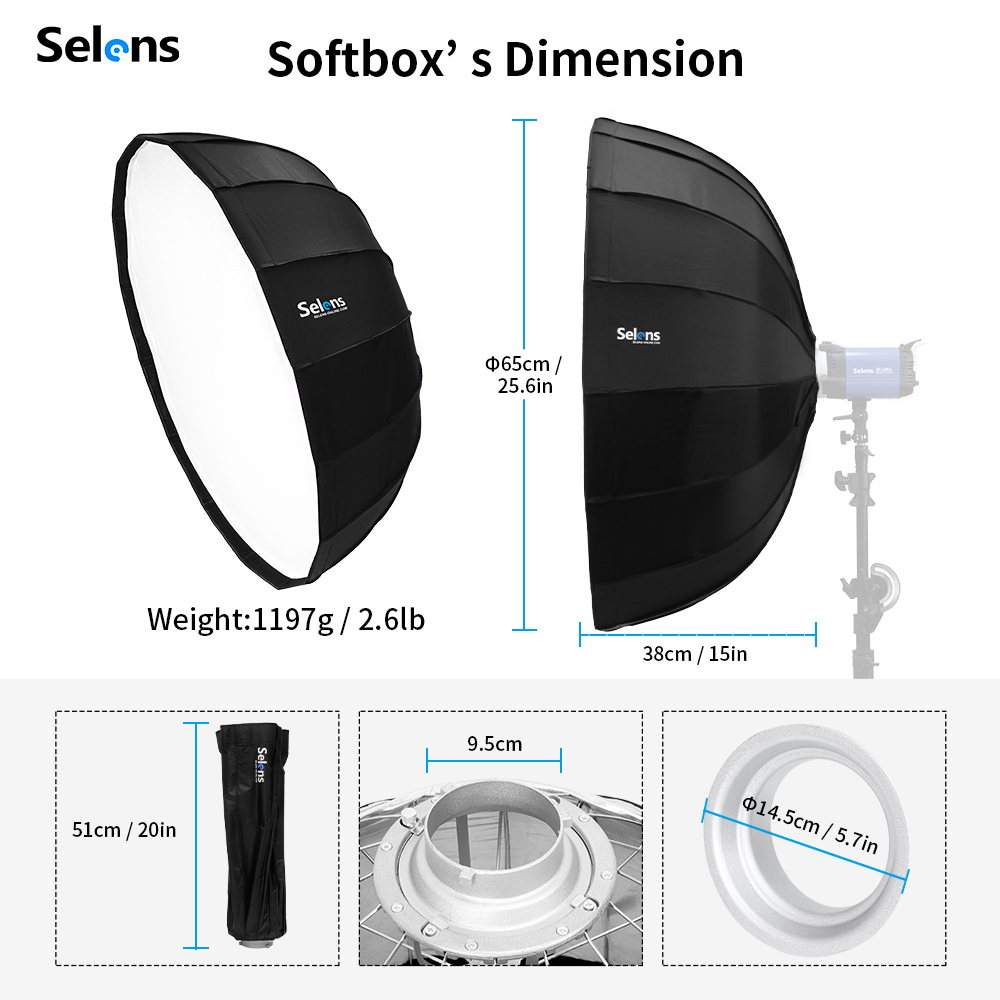 Selens Diffuser Reflector Para - Photography Lighting Beauty Dish ulasan dan harga