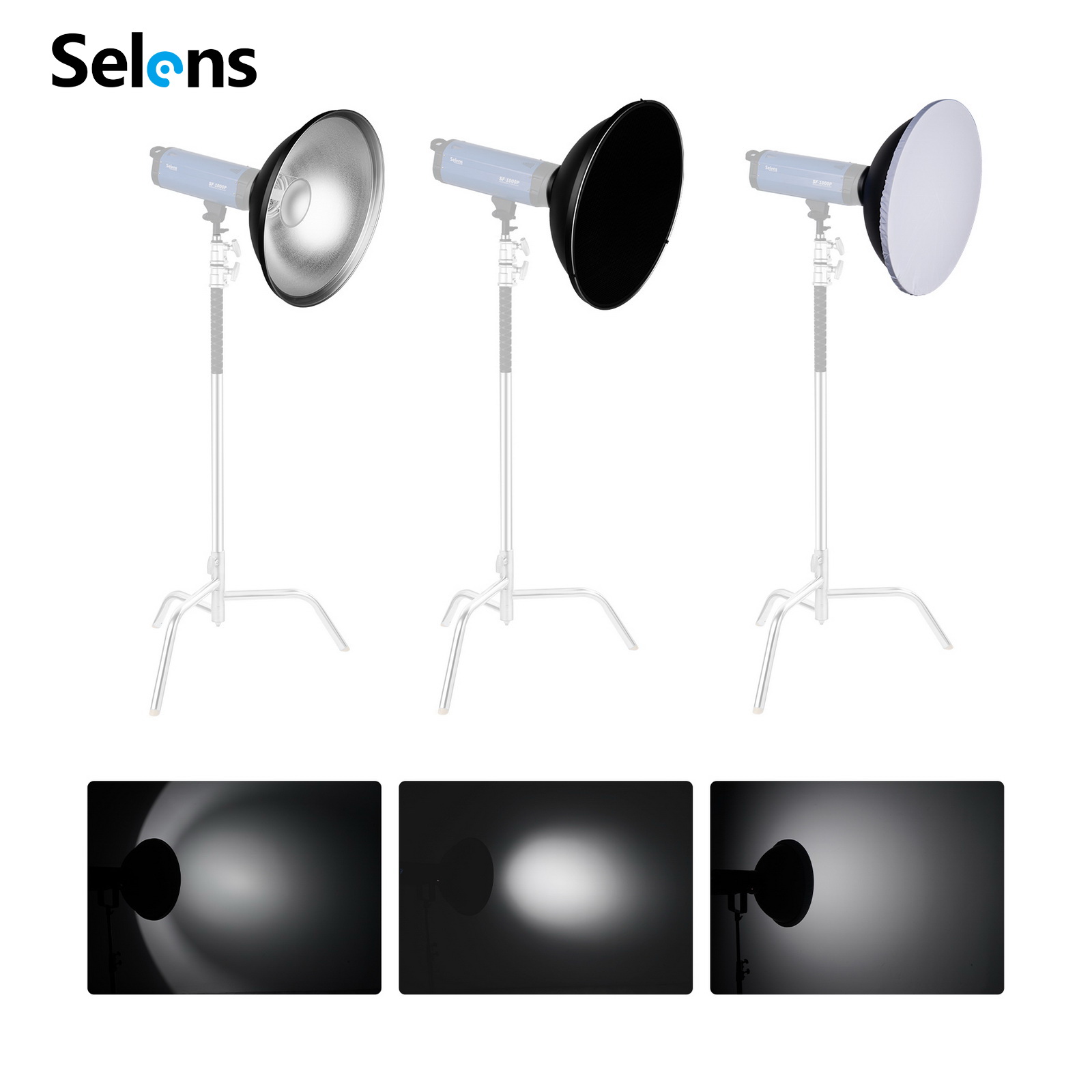 Selens 55cm Silver/White Inter - Photography Lighting Beauty Dish ulasan dan harga