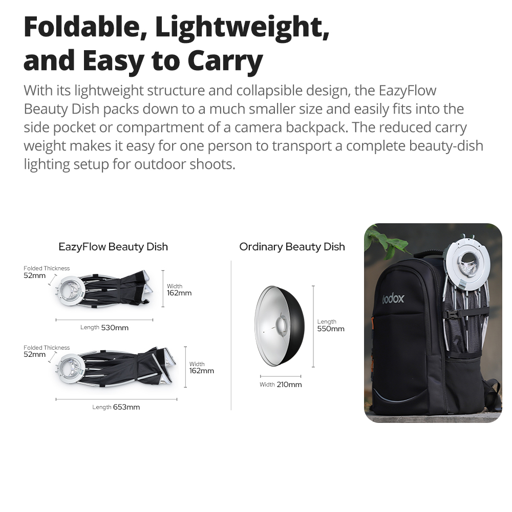 New Godox EazyFlow Beauty Dish - Photography Lighting Beauty Dish ulasan dan harga
