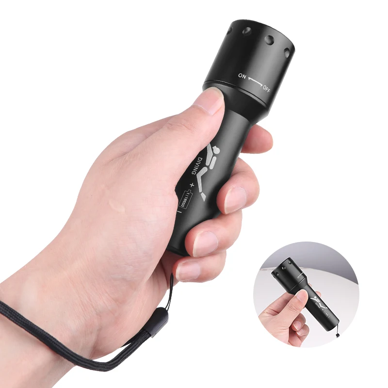 New T6 LED Diving Torch Long-R - Photography Of Lighting ulasan dan harga
