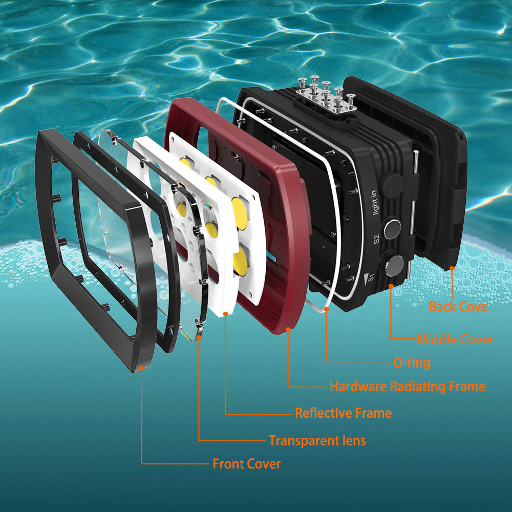 Seafrogs Aluminum LED Diving L - Photography Lighting Brands ulasan dan harga