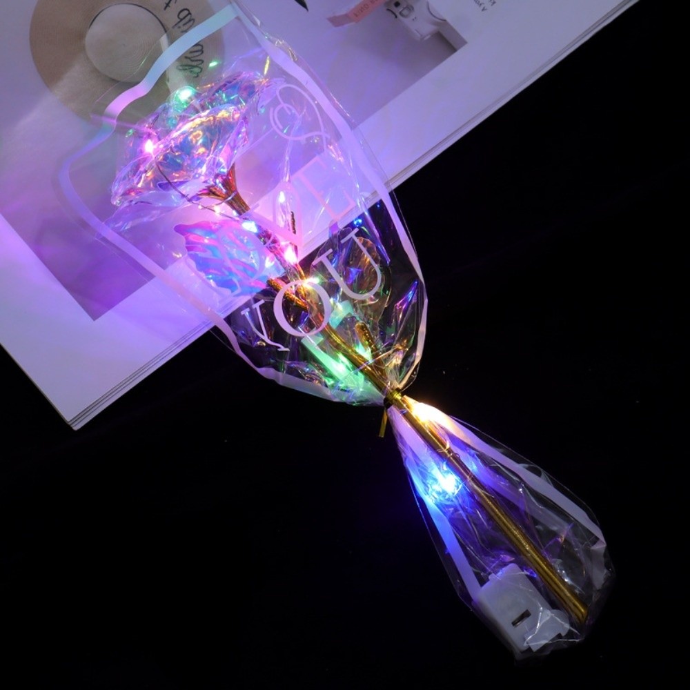 Glowing Gold Foil Rose Flower  - Photography Artificial Lighting ulasan dan harga